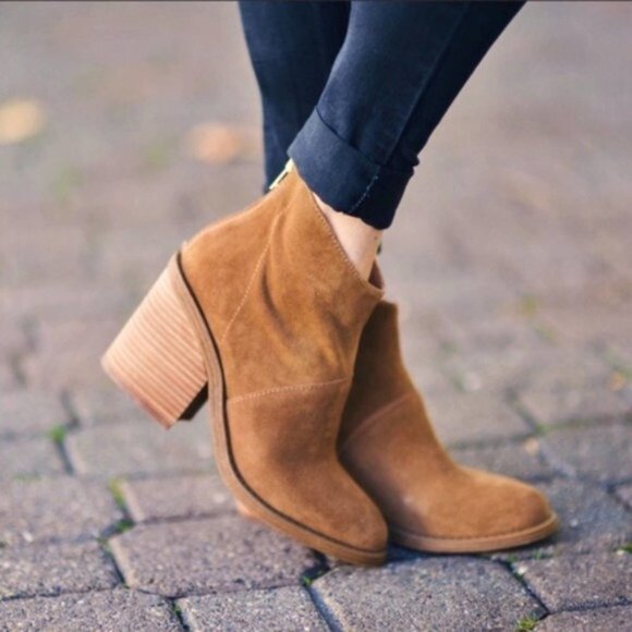 Steve Madden Shrines Brown Suede Leather Western Style Heeled Booties Sz8.5 - Picture 1 of 10